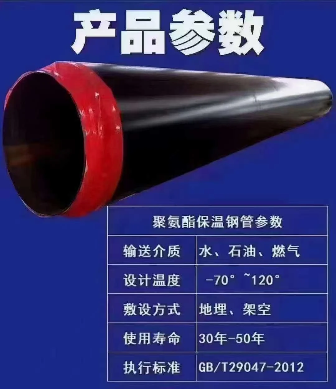 聚氨酯保温钢管参数图